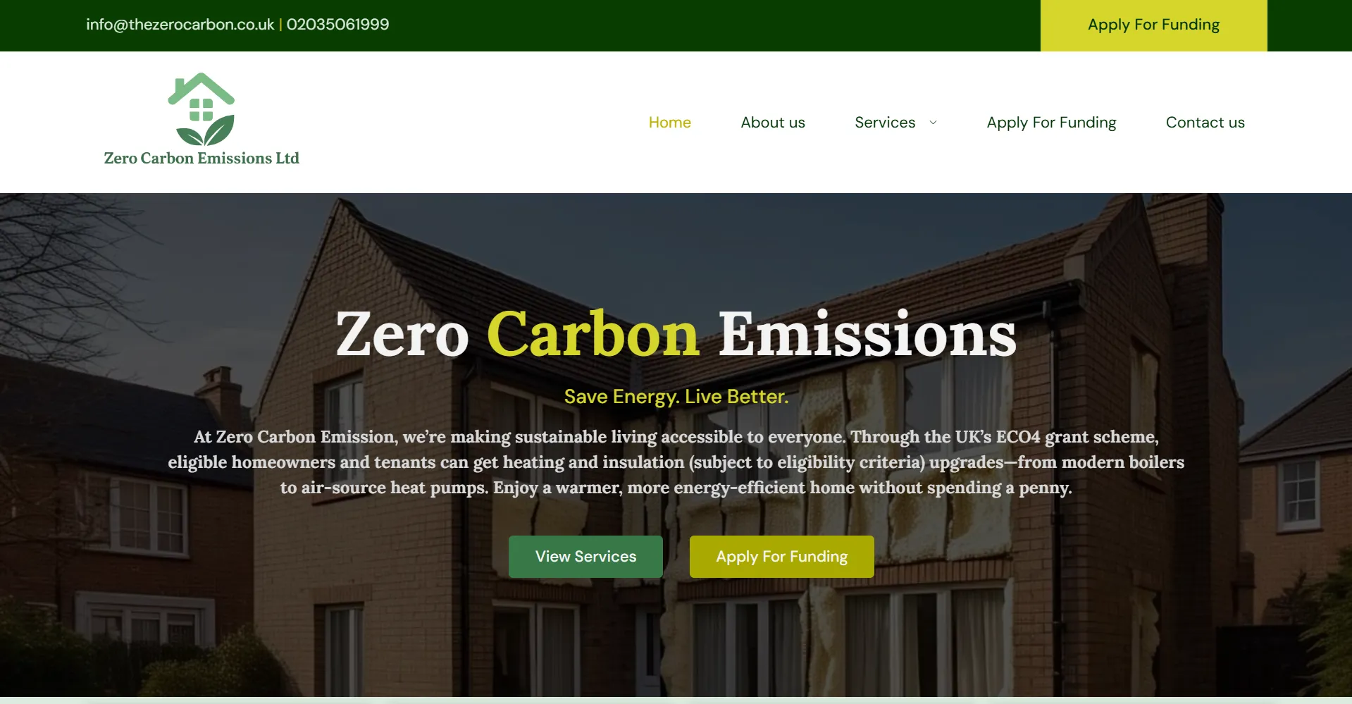 Zero Carbon — homepage hero